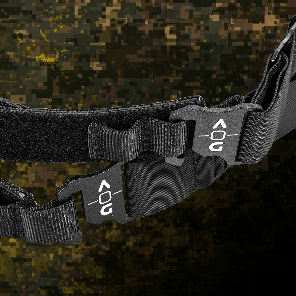 EDC essentials - EDC flex carry belt with hook and loop design on camoflaudge background